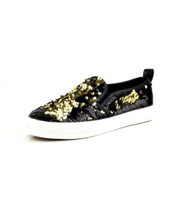 BASKET FEMME NOIR/Doré