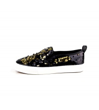 BASKET FEMME NOIR/Doré