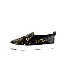 BASKET FEMME NOIR/Doré