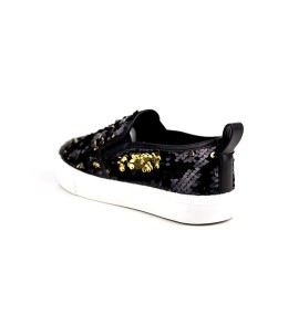 BASKET FEMME NOIR/Doré