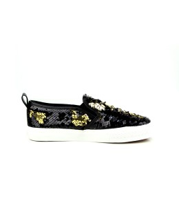 BASKET FEMME NOIR/Doré