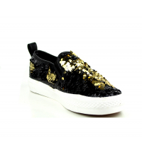 BASKET FEMME NOIR/Doré