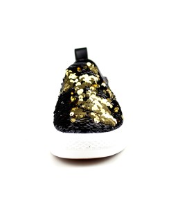 BASKET FEMME NOIR/Doré