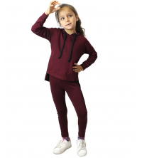 jogging pour fillette  Rouge Bordeaux