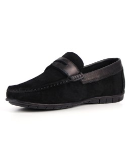 Mocassin homme Daim Noir