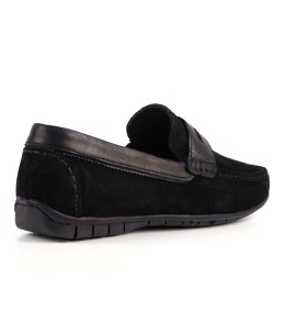Mocassin homme Daim Noir