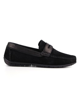 Mocassin homme Daim Noir