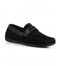 Mocassin homme Daim Noir