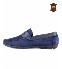 Mocassin homme Daim Bleu marine