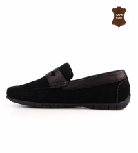 Mocassin homme Daim Noir