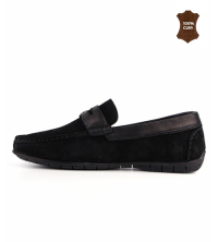 Mocassin homme Daim Noir