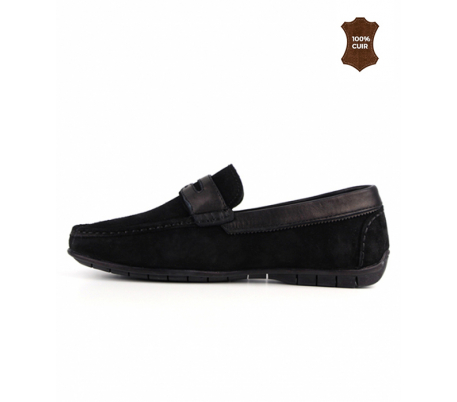 Mocassin homme Daim Noir Mocassin homme Daim Noir