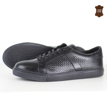 Chaussure homme cuir effet torsadé Noir Chaussure homme cuir effet torsadé Noir