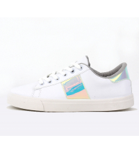 Basket femme Blanc & Effet miroire VERT