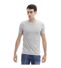 T-shirt manches courtes col V - Gris