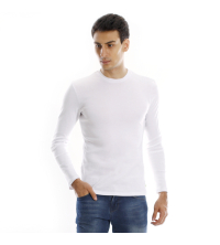 T-shirt manches longues ras du cou - Blanc