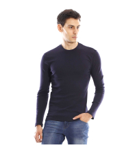 T-shirt manches longues ras du cou - Bleu marine