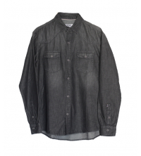 Chemise en jeans léger Noir pour homme