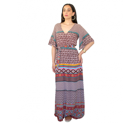 Robe maxi à impression ethnique Robe maxi à impression ethnique