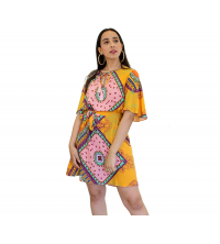 Robe imprimée avec manches cloche