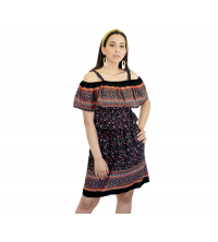 Robe  à  volant imprimé