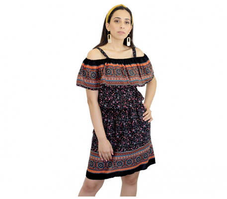 Robe à volant imprimé Robe à volant imprimé