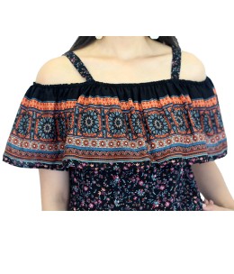 Robe  à  volant imprimé