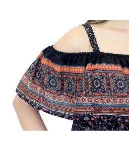 Robe  à  volant imprimé