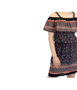 Robe  à  volant imprimé