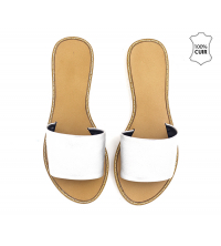 Mule cuir avec bande