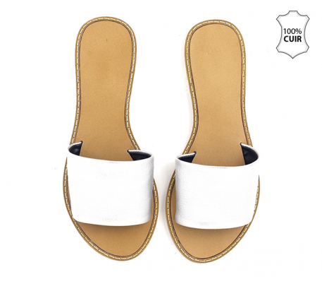 Mule cuir avec bande Mule cuir avec bande