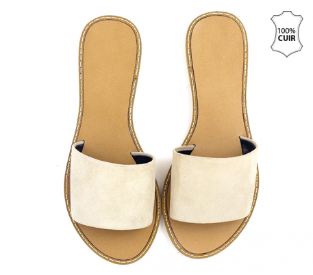 Mule cuir avec bande Mule cuir avec bande