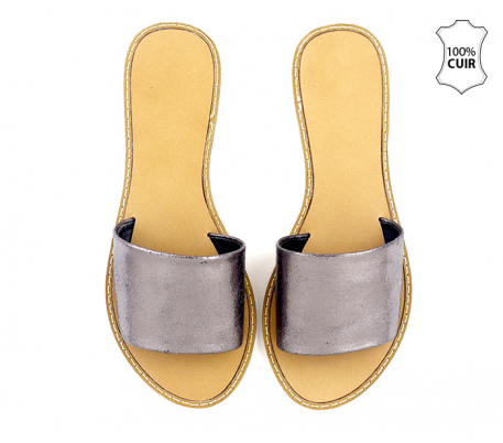 Mule cuir avec bande Mule cuir avec bande
