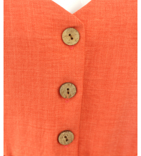 Robe chemisier midi corail