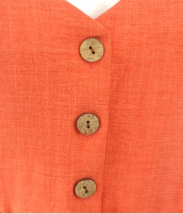 Robe chemisier midi corail