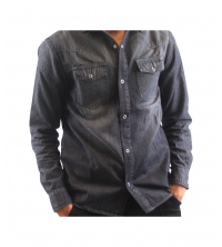 Chemise en jeans léger Noir pour homme