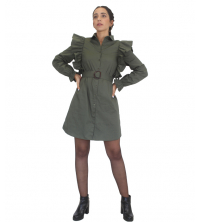 Robe chemise a volants  courte