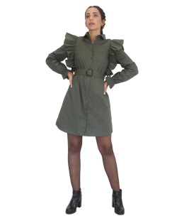 Robe chemise a volants  courte