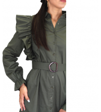 Robe chemise a volants  courte