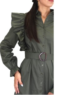 Robe chemise a volants  courte