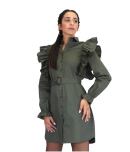 Robe chemise a volants  courte